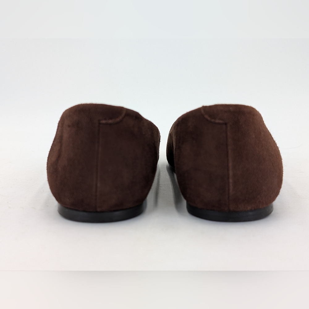 Flattered Studio Sz 6 Luxurious Suede & Croc-Embossed Brown Pointed Ballet Flats - Picture 13 of 17